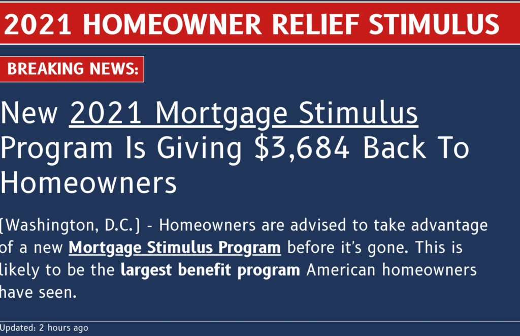 mortgage stimulus program